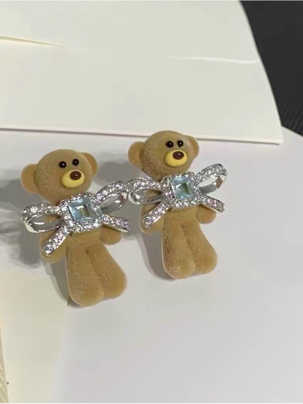 YVMIN Teddy Bear Bow Stud Earrings